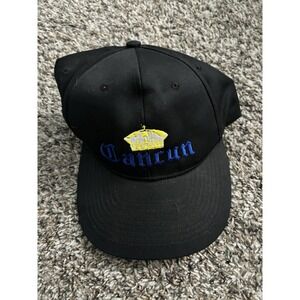 Cancun Mexico Black SnapBack Hat Crown Logo Decky Hats  Souvenir